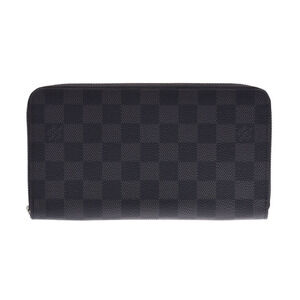 Louis Vuitton Graphite Black Zippy Organizer NM Gray Long Wallet